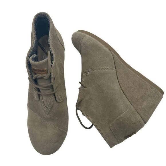 Toms Desert Wedge Booties Tan Size 7.5 - Picture 1 of 10